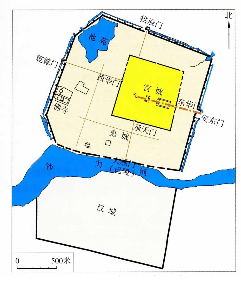 辽上京城址平面图